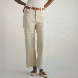 Women’s cream wide leg jeans